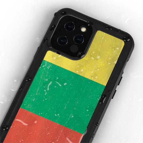 Lithuania Flag Distressed iPhone 12 Pro Waterproof Case